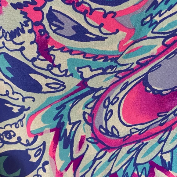 Lily Pulitzer Elsa Silk Vibrant Paisley Women's Top - Picture 5 of 7